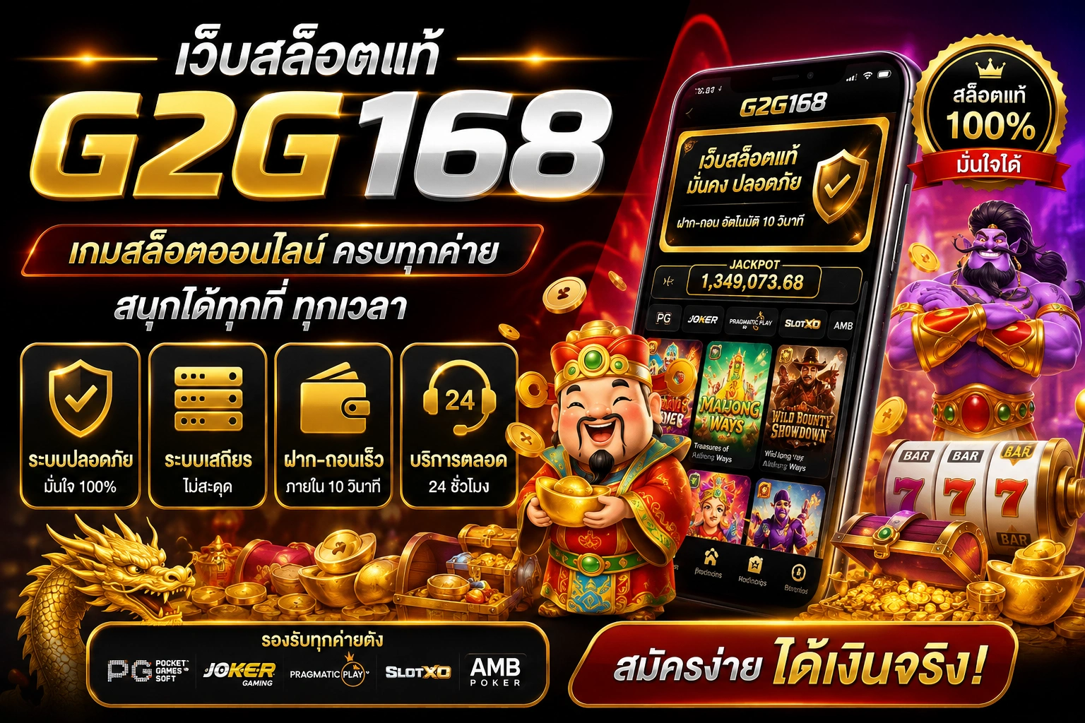 เว็บสล็อตแท้ G2G168 ประสบการณ์ใช้งานจริงที่มั่นใจได้ ทั้งระบบเสถียรและปลอดภัย